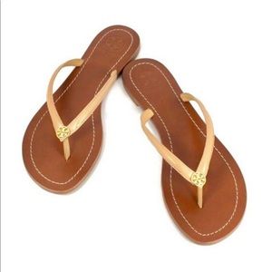 Tory Burch Terra Flip Flop Sandals Sun Beige